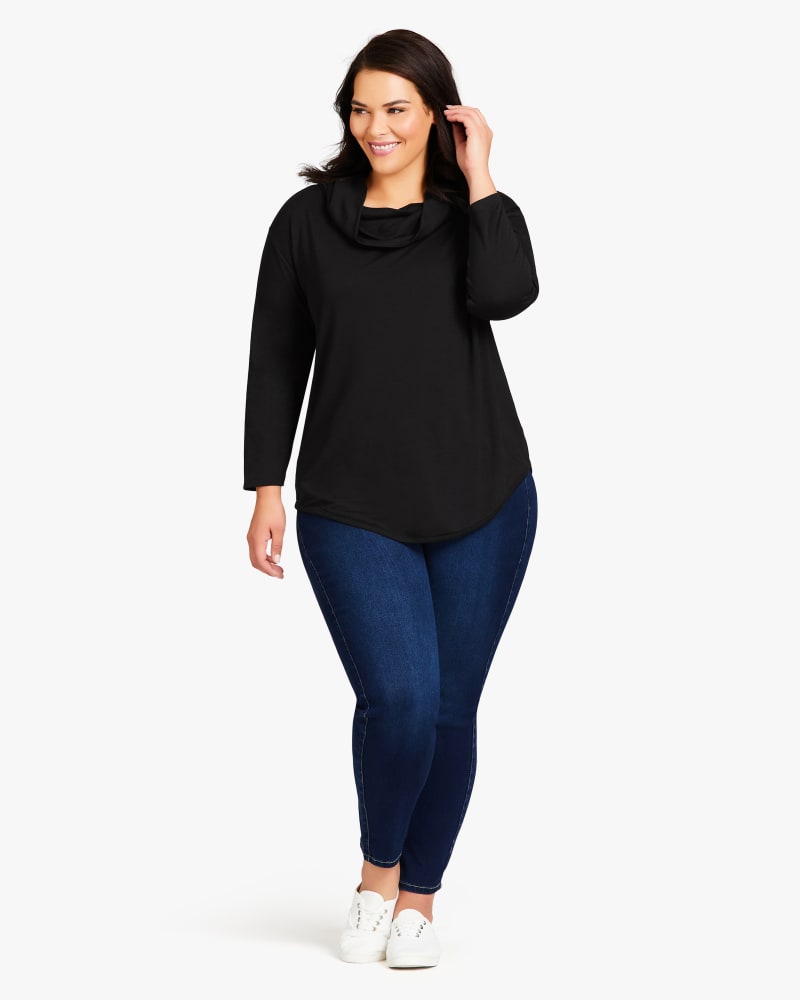 Plus size model wearing Polly Cowl Neck Top by Avenue | Dia&Co | dia_product_style_image_id:181957
